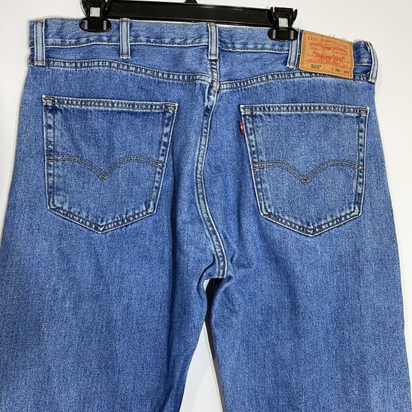 Levi’s 505 Men’s Blue Straight Fit Levis Strauss Regular Jeans Size 38X30 - Picture 7 of 16